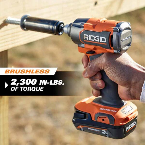 R9208 18V Brushless Cordless 2-Tool Combo Kit with Hammer Drill, Impact Driver, (2) Batteries, Charger, and Bag - Image 6