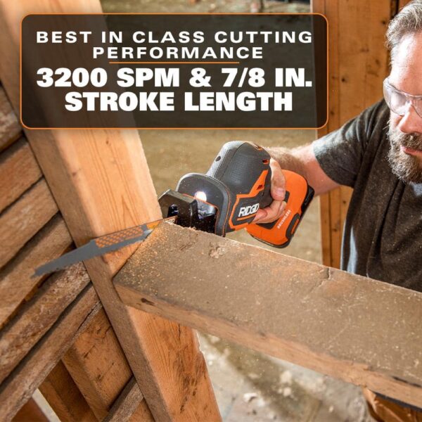 R8648KN 18V SubCompact Cordless Reciprocating Saw Kit   Brushless, One-Handed, 2.0 Ah Battery, Charger - Image 5