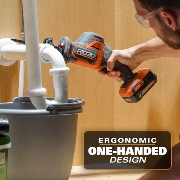 R8648KN 18V SubCompact Cordless Reciprocating Saw Kit   Brushless, One-Handed, 2.0 Ah Battery, Charger - Image 6