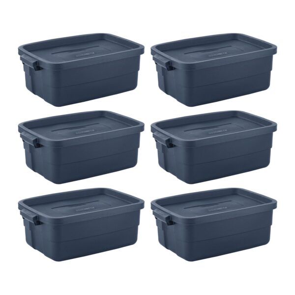 10 Gallon Stackable Storage Container, Dark Indigo Metallic (12 Pack) - Image 2