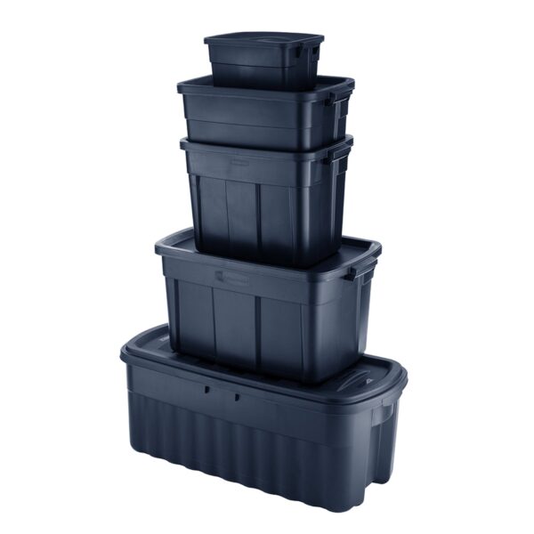 10 Gallon Stackable Storage Container, Dark Indigo Metallic (12 Pack) - Image 4