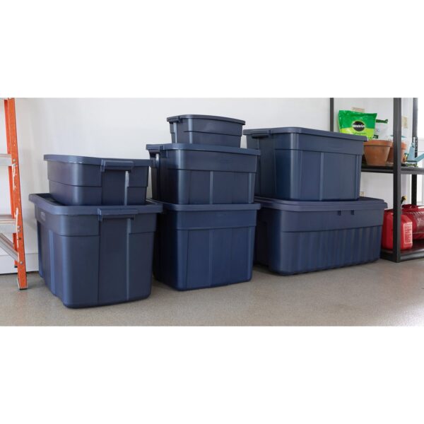 10 Gallon Stackable Storage Container, Dark Indigo Metallic (12 Pack) - Image 5