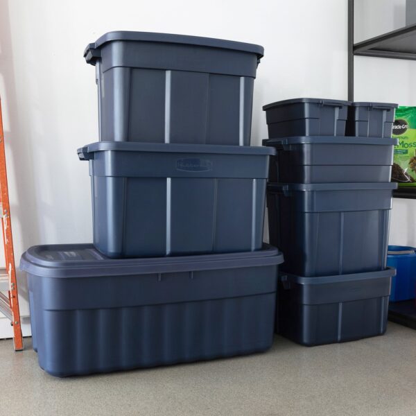 10 Gallon Stackable Storage Container, Dark Indigo Metallic (12 Pack) - Image 6