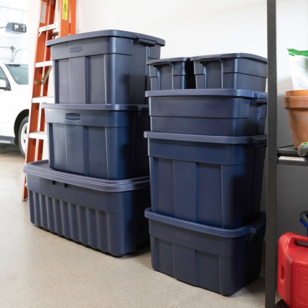 10 Gallon Stackable Storage Container, Dark Indigo Metallic (12 Pack) - Image 7