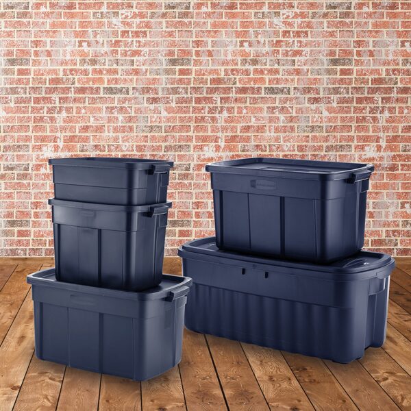 10 Gallon Stackable Storage Container, Dark Indigo Metallic (12 Pack) - Image 8