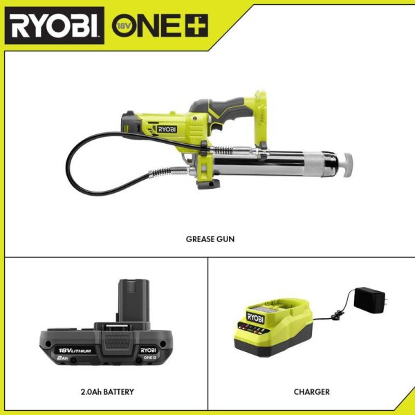 ONE+ 18V Cordless Grease Gun with 2.0 Ah Battery and Charger - Image 2
