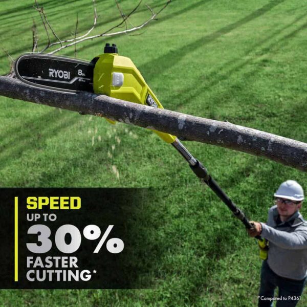 P2570-PS ONE+ HP 18V Brushless Whisper Series Battery 12 in. Chainsaw and 8 in. Pole Saw with 6.0 Ah Battery and Charger - Image 6