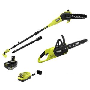 P2570-PS ONE+ HP 18V Brushless Whisper Series Battery 12 in. Chainsaw and 8 in. Pole Saw with 6.0 Ah Battery and Charger