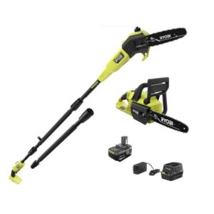 P2520-PS ONE+ HP 18V Cordless 10 in. Chainsaw and Whisper Series 8 in. Pole Saw with 4.0 Ah Battery and Charger
