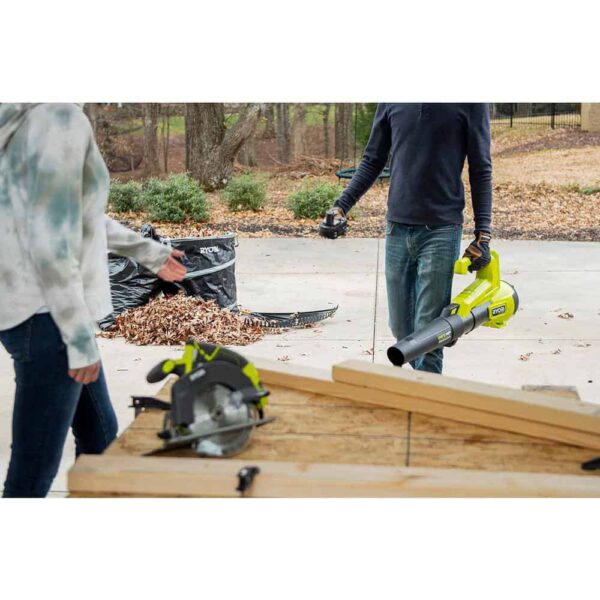 P21120-CSW ONE+ HP 18V Brushless Cordless Battery 110 MPH 350 CFM Leaf Blower and 10 in. Chainsaw with 4.0 Ah Battery and Charger - Image 5