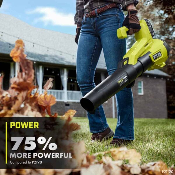 P21120-CSW ONE+ HP 18V Brushless Cordless Battery 110 MPH 350 CFM Leaf Blower and 10 in. Chainsaw with 4.0 Ah Battery and Charger - Image 3