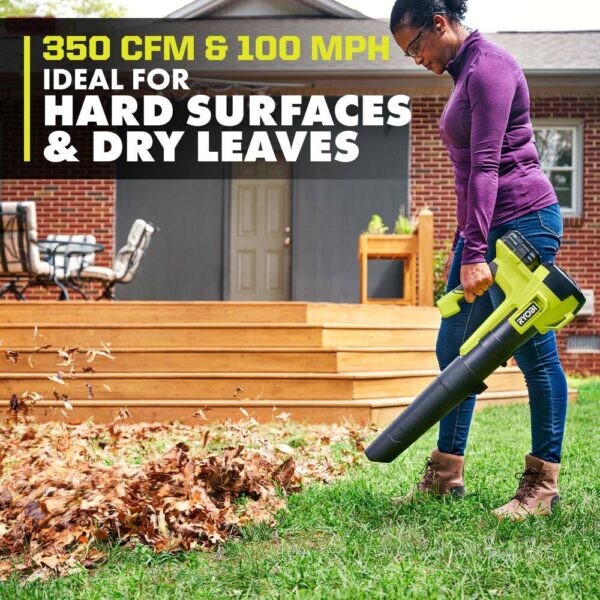 PCLLB01K ONE+ 18V 100 MPH 350 CFM Cordless Battery Variable Speed Jet Fan Leaf Blower with 4.0 Ah Battery and Charger - Image 12