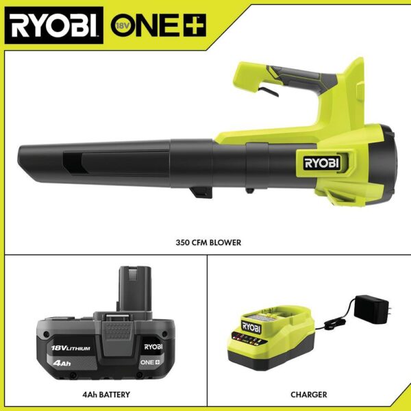 PCLLB01K ONE+ 18V 100 MPH 350 CFM Cordless Battery Variable Speed Jet Fan Leaf Blower with 4.0 Ah Battery and Charger - Image 4