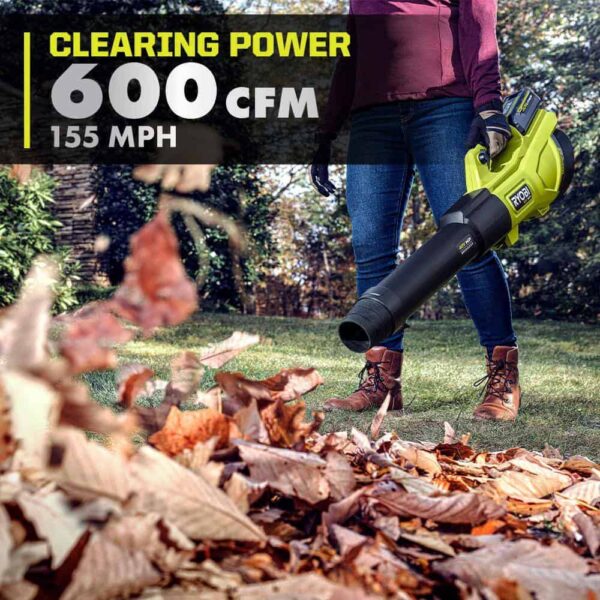 40V HP Brushless Whisper Series 155 MPH 600 CFM Cordless Battery Leaf Blower with (2) 4.0 Ah Batteries and Charger - Image 7