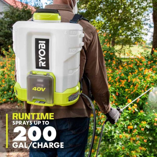 RY404130-SPR 40V HP Whisper Series 155 MPH 600 CFM Cordless Leaf Blower and 4 Gal. Backpack Sprayer with 4.0 Ah Battery and Charger - Image 11
