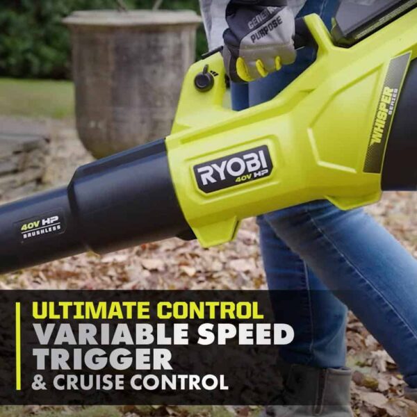 RY404130-SPR 40V HP Whisper Series 155 MPH 600 CFM Cordless Leaf Blower and 4 Gal. Backpack Sprayer with 4.0 Ah Battery and Charger - Image 7