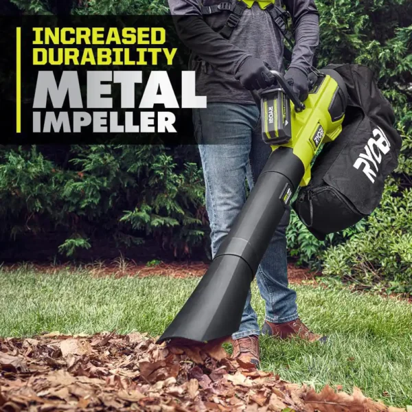 RY404150VNM 40V HP Brushless 100 MPH 600 CFM Cordless Leaf Blower/Mulcher/Vacuum with (2) 4.0 Ah Batteries and Charger - Image 3