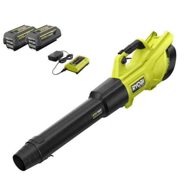 40V HP Brushless Whisper Series 155 MPH 600 CFM Cordless Battery Leaf Blower with (2) 4.0 Ah Batteries and Charger