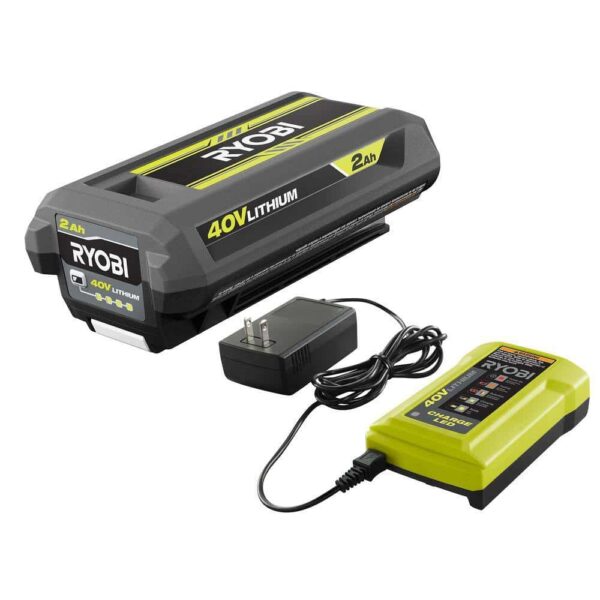 40V 10 in. Cordless Battery Pole Saw and 18 in. Cordless Battery Pole Hedge Trimmer with 2.0 Ah Battery and Charger - Image 3