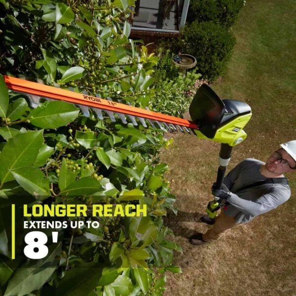 40V 10 in. Cordless Battery Pole Saw and 18 in. Cordless Battery Pole Hedge Trimmer with 2.0 Ah Battery and Charger - Image 8