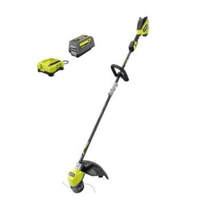 RY402110VNM 40V HP Brushless Whisper Series 17 in. Cordless Battery Carbon Fiber Shaft String Trimmer w/ 6.0 Ah Battery   Charger