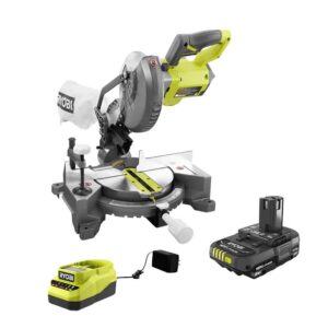 P553-PSK005 ONE+ 18V Cordless 7-1/4 in. Compound Miter Saw with 2.0 Ah Battery and Charger