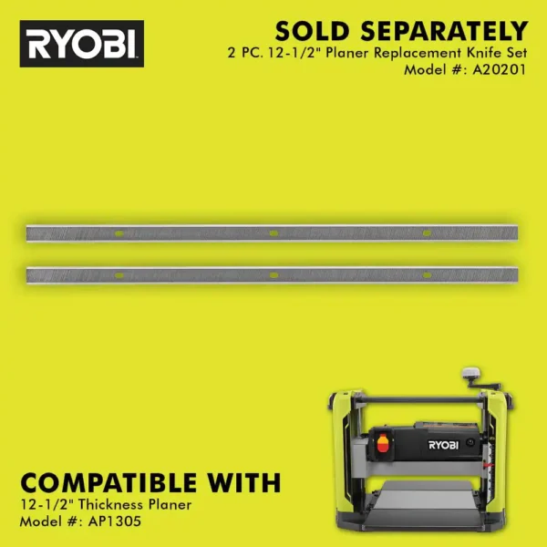 15 Amp 12-1/2 in. Corded Thickness Planer with Planer Knives, Knife Removal Tool, Hex Key and Dust Hood - Image 2