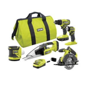 Ryobi PCL1503K2 ONE+ 18V Cordless 5-Tool Combo Kit with (2) 1.5 Ah Batteries, Charger, and Tool Bag