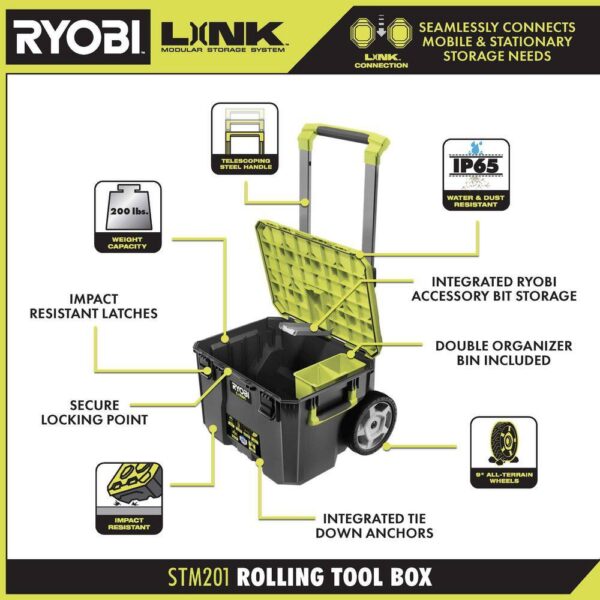 PCL1600K2-STM201 ONE+ 18V Cordless 6-Tool Combo Kit with 1.5 Ah Battery, 4.0 Ah Battery, Charger, and LINK Rolling Tool Box - Image 6