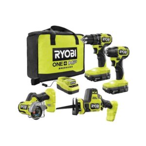 PSBCK104K2 ONE+ HP 18V Brushless Cordless Compact 4-Tool Combo Kit with (2) 2.0 Ah Batteries, Charger, and Bag
