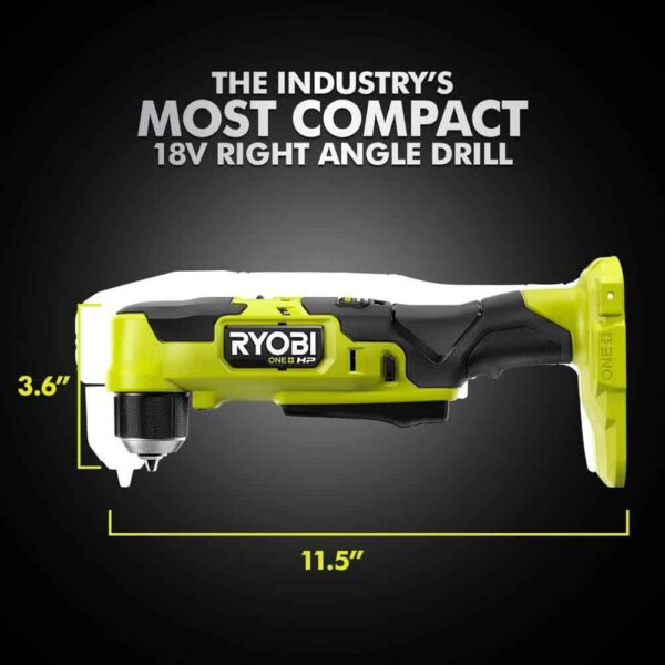 PSBRA02B ONE+ HP 18V Brushless Cordless Compact 3/8 in. Right Angle Drill (Tool Only) - Image 9