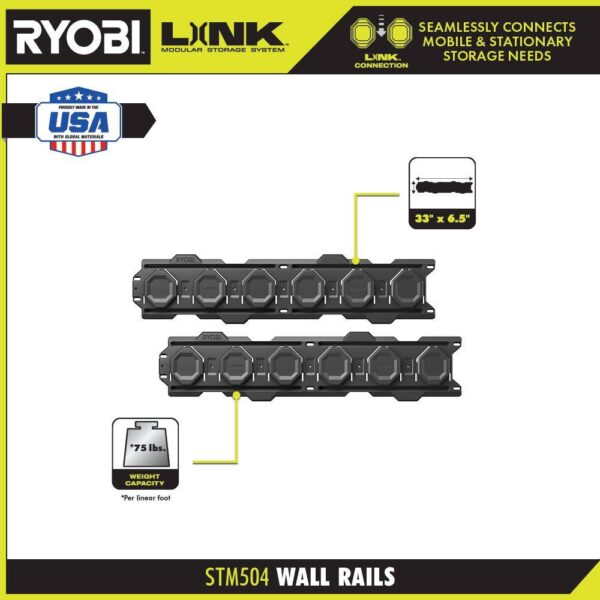 STM503K-STM402 Link 7-Piece Wall Storage Kit and Link Hanging Shelf - Image 5