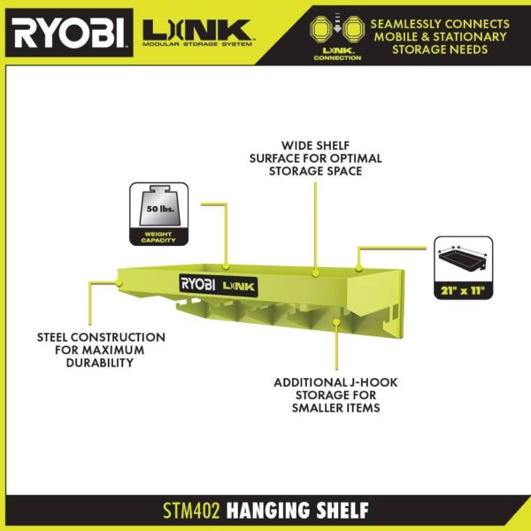 STM503K-STM402 Link 7-Piece Wall Storage Kit and Link Hanging Shelf - Image 3