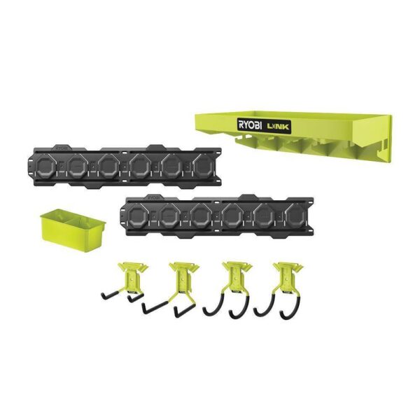 STM503K-STM402 Link 7-Piece Wall Storage Kit and Link Hanging Shelf