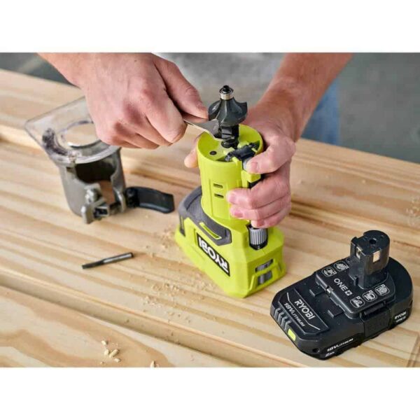 ONE+ 18V Compact Router Kit with 2.0 Ah Battery, Charger, and 6.0 Ah HIGH PERFORMANCE Battery (2-Pack) - Image 9