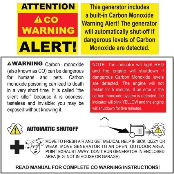 Sportsman 806694 4,000/3,500-Watt Recoil Start Dual Fuel Gasoline Propane Portable Generator with CO Detector Auto-Shutoff - Image 4