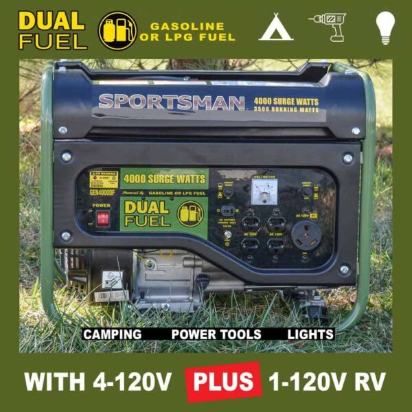 Sportsman 806694 4,000/3,500-Watt Recoil Start Dual Fuel Gasoline Propane Portable Generator with CO Detector Auto-Shutoff - Image 9