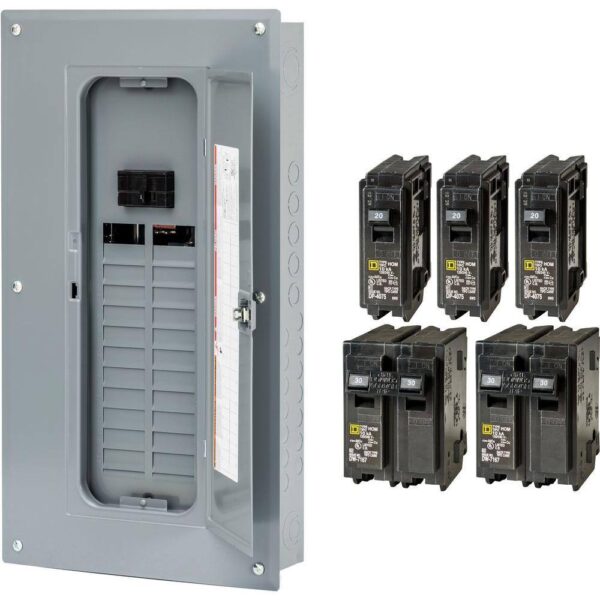 Square D HOM2448M100PCVP Homeline 100 Amp 24-Space 48-Circuit Indoor Main Breaker Plug-On Neutral Load Center with Cover(HOM2448M100PCVP) - Image 6