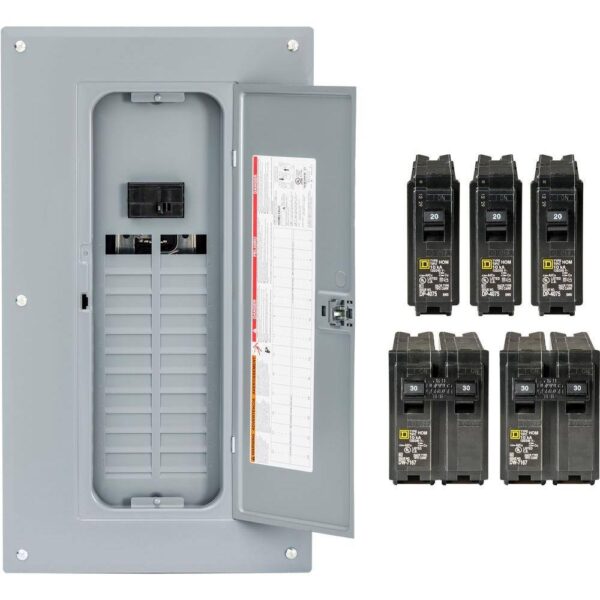 Square D HOM2448M100PCVP Homeline 100 Amp 24-Space 48-Circuit Indoor Main Breaker Plug-On Neutral Load Center with Cover(HOM2448M100PCVP) - Image 7