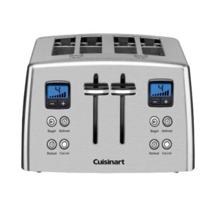 Touch to Toast 4-Slice Stainless Steel Wide Slot Toaster with Crumb Tray
