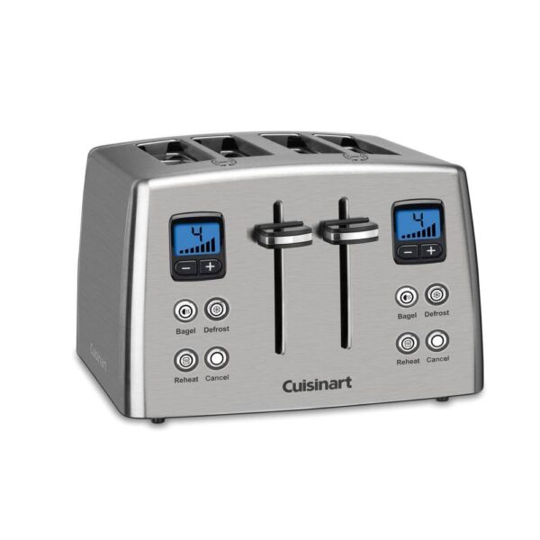 Touch to Toast 4-Slice Stainless Steel Wide Slot Toaster with Crumb Tray - Image 2