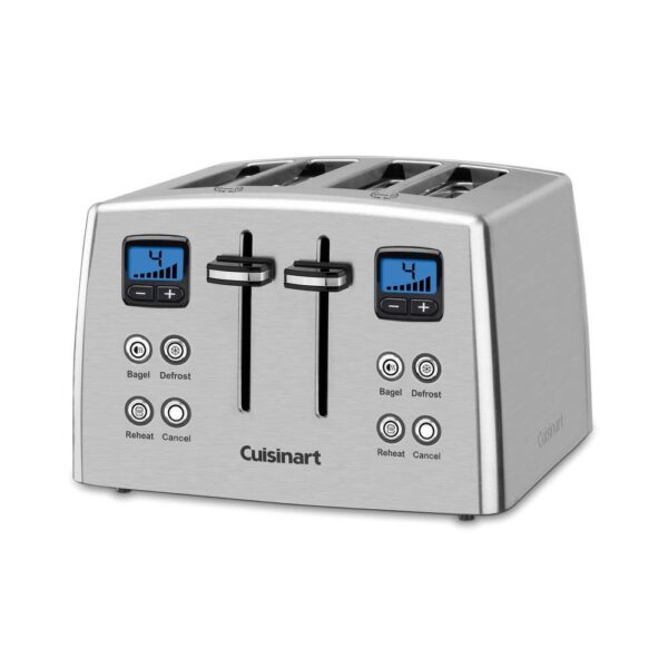 Touch to Toast 4-Slice Stainless Steel Wide Slot Toaster with Crumb Tray - Image 3