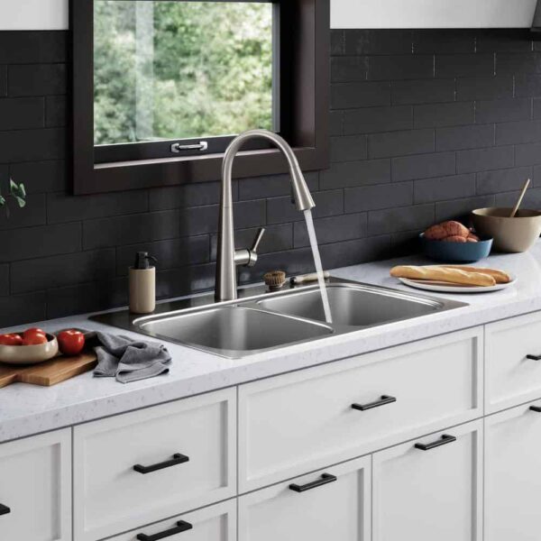 KOHLER K-RH5267-1PC-NA Verse Stainless Steel 33 in. Double Bowl Drop-In Kitchen Sink with Faucet - Image 5