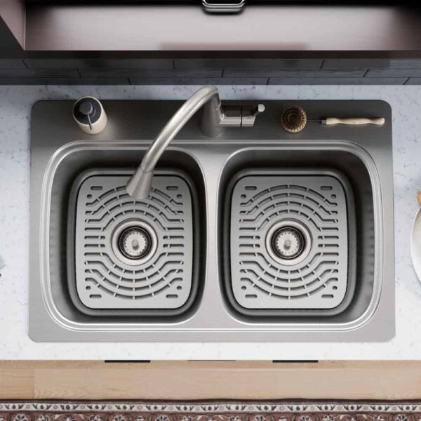 KOHLER K-RH5267-1PC-NA Verse Stainless Steel 33 in. Double Bowl Drop-In Kitchen Sink with Faucet - Image 8
