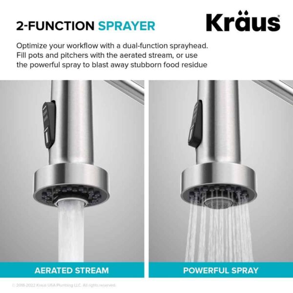 KRAUS Loften All in One 33 in. Drop In/Undermount Single Bowl 18-Gauge Stainless Steel Kitchen Sink with Pull Down Faucet - Image 15