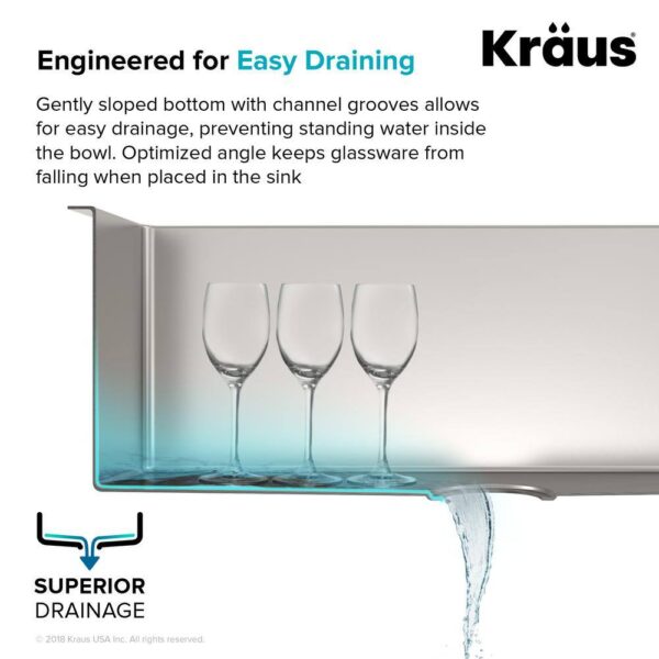 KRAUS Standart PRO Farmhouse/Apron-Front Stainless Steel 33 in. Single Bowl Kitchen Sink - Image 9