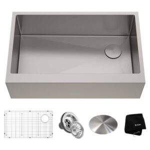 KRAUS Standart PRO Farmhouse/Apron-Front Stainless Steel 33 in. Single Bowl Kitchen Sink