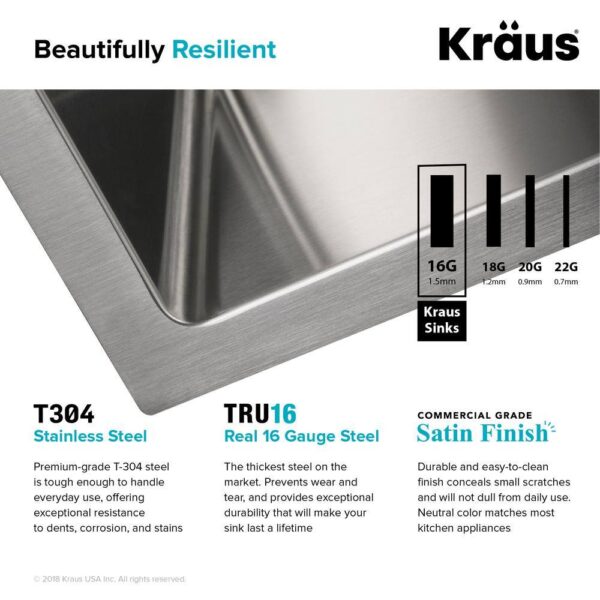 KRAUS Standart PRO Farmhouse/Apron-Front Stainless Steel 33 in. Single Bowl Kitchen Sink - Image 13