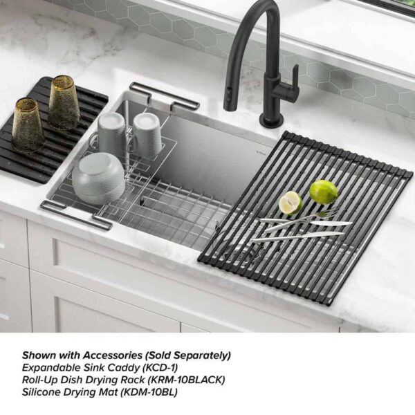 KRAUS KHU100-30 Standart PRO 30 in. Undermount Single Bowl 16 Gauge Stainless Steel Kitchen Sink with Accessories - Image 15