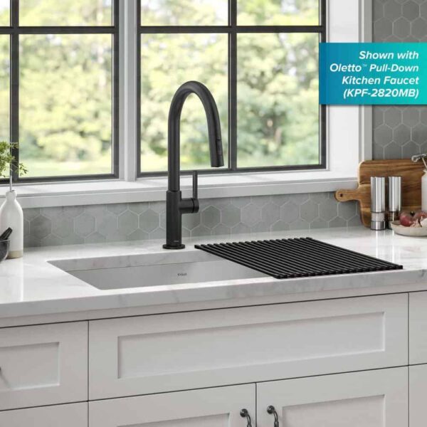 KRAUS KHU100-30 Standart PRO 30 in. Undermount Single Bowl 16 Gauge Stainless Steel Kitchen Sink with Accessories - Image 14